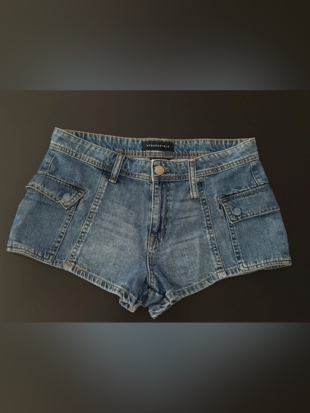 Aeropostale Mid Rise Shorty Denim Shorts Women's 8 Y2K Style